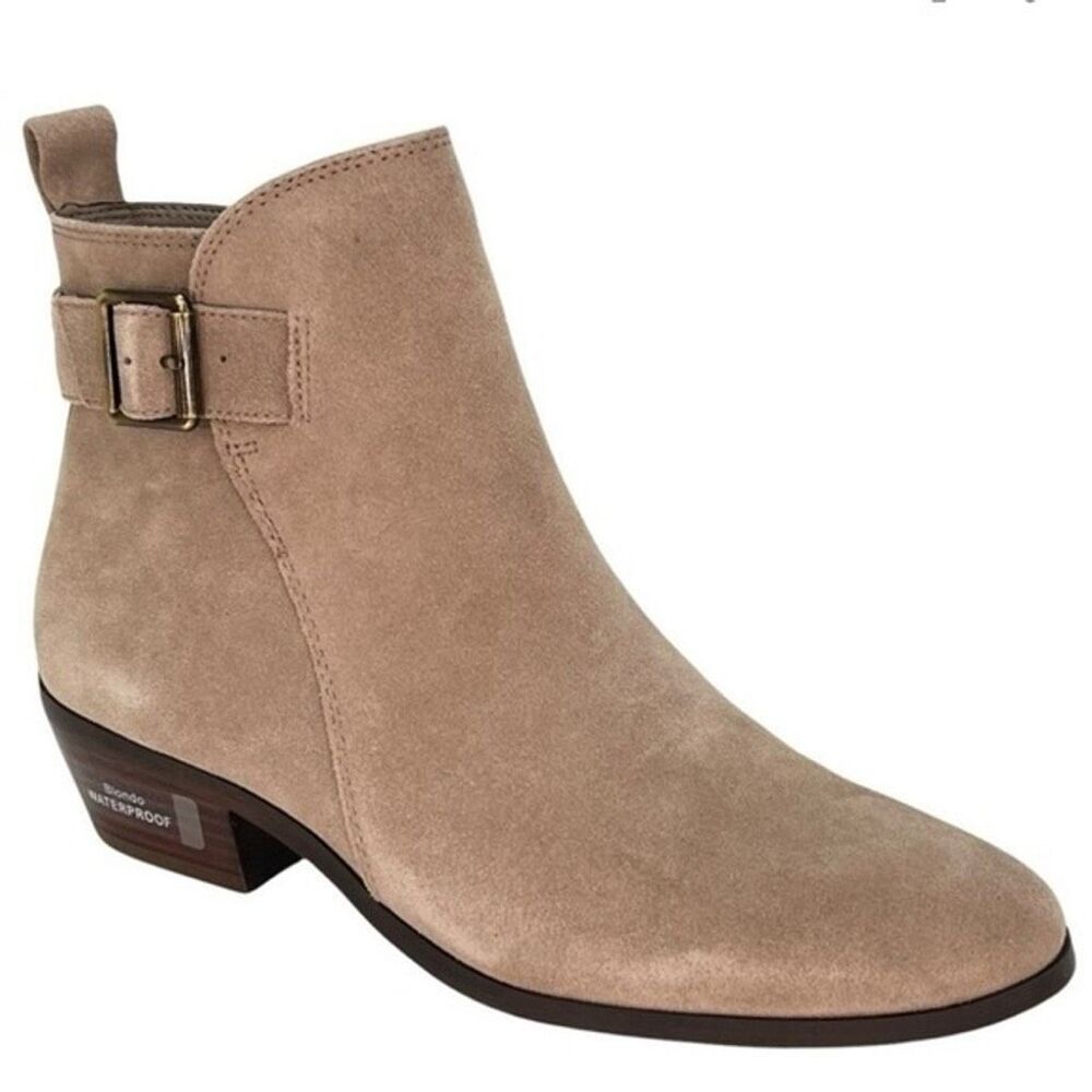 New Blondo Saddie Light Gray Suede Leather Waterproof Ankle Chelsea Boot Size 11